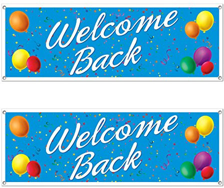 Willkommen zurück Schild Banner 2 Stück