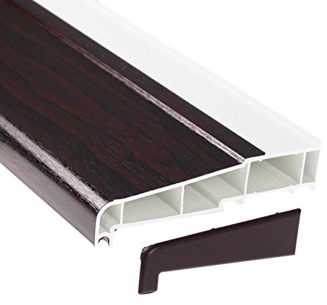 150mm x 1m Rosewood UPVC Plastic External Window Sill (with End Caps)