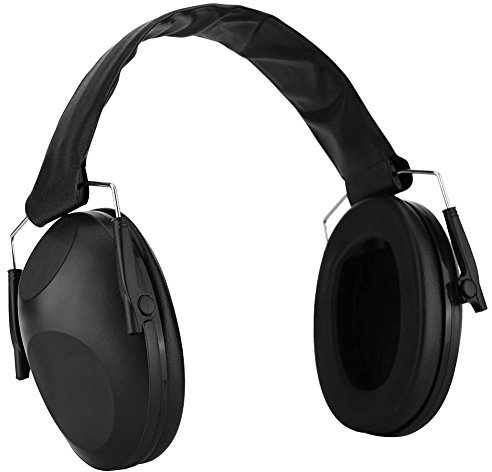 VBESTLIFE Orejeras de Diadema, 30db, Earmuffs Protectores Auditivos de Seguridad Anti-ruido, Ligeros y Ajustable para Trabajar/Estudiar/Dormir (Negro)