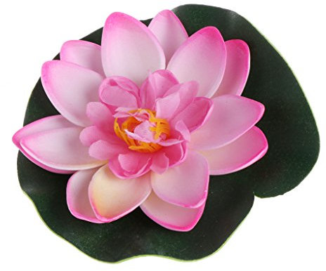 Xuniu Fleurs artificielles flottantes, lotus, nénuphars, parfaites pour décorer un jardin, un aquarium, un bassin, EVA, rose, 10 cm
