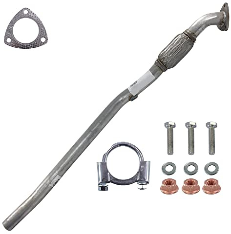 BESTPRICE ATP 1x Abgasrohr Hosenrohr mit Anbaumaterial, 1x Bügelschelle | Kompatibel mit: OPEL CORSA C, CORSA C Kasten/Schrägheck, TIGRA TwinTop