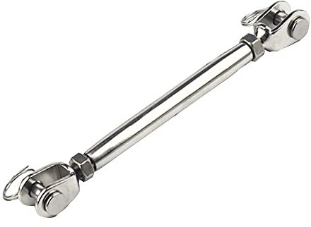 BE-TOOL M8 - Tenditore in acciaio inox con ganascia a corpo chiuso in acciaio inox, per regolare la tensione su corde, cavi e linee