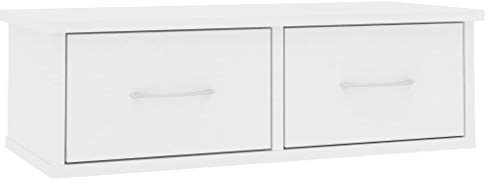 vidaXL Wand-Schubladenregal Weiß 60x26x18,5 cm Holzwerkstoff