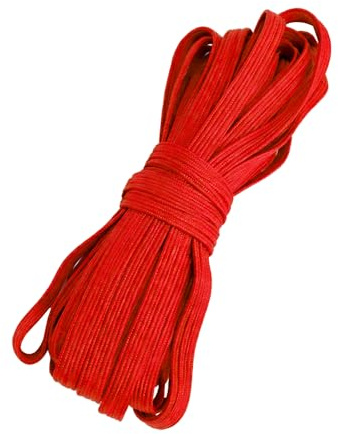 WedDecor 5mm Red Flat Elastic Thread 5 Metres Bead Stringing Craft Projects | Soft Durable and Stretchable Material Ideal for Threading Pendants Danglers Keyrings and Decorative Wearable Accessories
