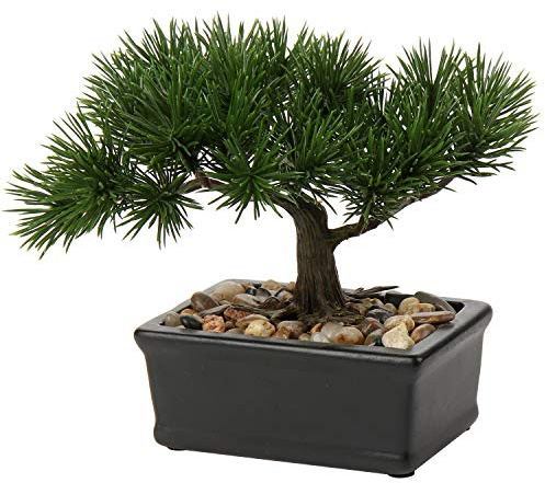 Briful 6.49 Artificial Bonsai Tree Fake Plants Japanese Bonsai Decoration Artificial Plant Indoor Potted Faux Pine Plants for Indoor/Outdoor Home Office Desk Décor