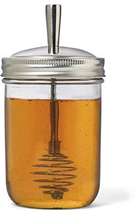 Jarware 82624, Silver Honey Dipper, Wide Mouth, Plastic