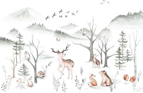 Komar Cozy Woods IAX8-0034 Papier peint photo non tissé Motif animaux de la forêt 400 x 280 cm