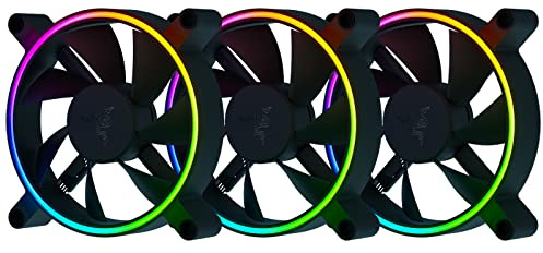 Razer Kunai Hydraulic 120MM aRGB PC Fan: Quiet, Powerful aRGB Fans - PWM Fan Controller Support & Connect Up to 8 Fans - Powered by Razer Chroma RGB - 3 Fans
