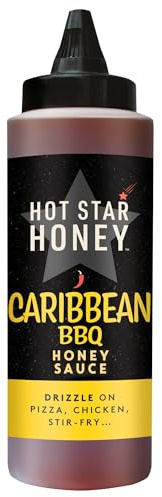 Hot Star Honey Caribbean BBQ Sauce - Sweet Smoky Honey Sauce - 315g | 100% Natural, No Additives – Perfect for Chicken, Pizza, Pasta, Steak & BBQ – Made in UK