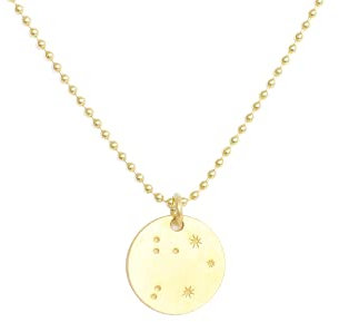 renna deluxe Sternzeichen Kette Waage Gold mit kleinem Anhänger, Sternzeichen Konstellation, Sternenhimmel