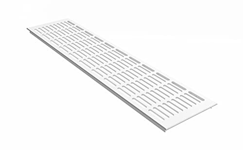 MS Beschläge Heizungsabdeckung 130mm breit Aluminium Lüftungsgitter Weiß RAL9016 pulverbeschichtet Stegblech 30x5mm Lochung Abluft- Zuluftgitter Verkehrsweiß (Länge 1200mm)