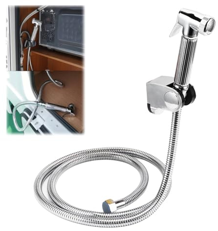 Tissting Pommeau de Douche Portable, Haute Pression | Kit de Douche Étanche en Cuivre avec Tuyau de 1,5M G1/2 pour Camping-Car Van
