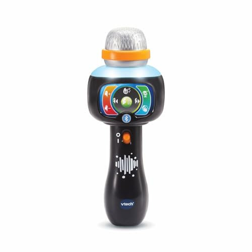 VTech Microfono Magic Show, Microfono Karaoke per Bambini con 15 Canzoni, 5 Filtri Vocali Divertenti, Bluetooth, Regolazione del Volume, Lingua Italiana, Batterie Incluse, 2-5 Anni