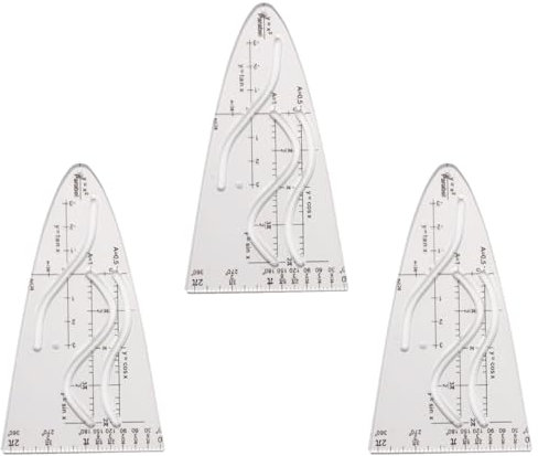 Parabel Zeichenschablone,3 Stück Schablone Einheitsparabel,Geometrieschablone,366 ACR Parabelschablone Die,Parabel Schablone,Kurvenlineal lehrmittel Präzise Messungen für Mathematik und Technik
