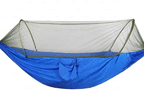 MaGiLL 1-2 Personen Outdoor Camping Hängematte Fallschirmstoff Hängebett Reisen Jagd Schlafen mit Moskitonetz (Farbe: D, Größe: Talla ?nica) (Argento Talla ?nica)
