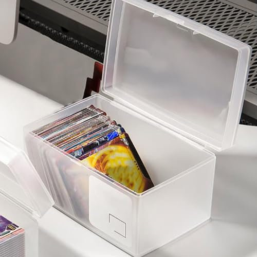 BLSYHDH Karten-Aufbewahrungsbox, Kunststoff-Organizer mit Großer Kapazität und Deckel, Mehrzweck-Desktop-Organizer für Organizer, Sammelkarten, Spielkarten