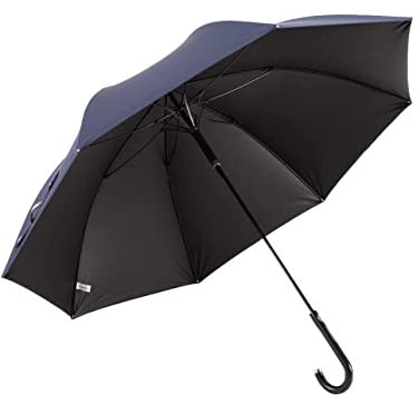 Regenschirm Sturmfest Big Umbrella Rain Damen Winddicht Glasfaser 8 Rippen Business Golfschirm Langgriff Regenschirme Umbrella Schirm(Color:Biue)