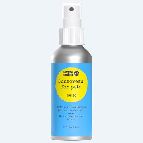Noseprint LSF 30 Pet Sunscreen Lotion Flasche Sonnenschutz für Haustiere 150 ml | Feuchtigkeitsspendender Sonnenschutz für Hunde und Katze Ungiftige Formel Hundenase | Hundepfotenbalsam Sonnencreme