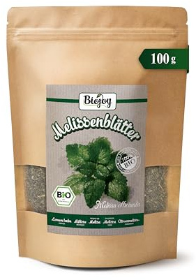 Biojoy Hojas de Melisa Ecológica (100 g), secadas y cortadas, Té de Melisa (Melissa officinalis)