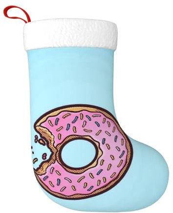 JEJEA Weihnachtsstrümpfe mit Donut-Aufdruck, Familie, 45,7 cm, Weihnachtsstrümpfe für Urlaub, Dekoration, Weihnachtsschmuck