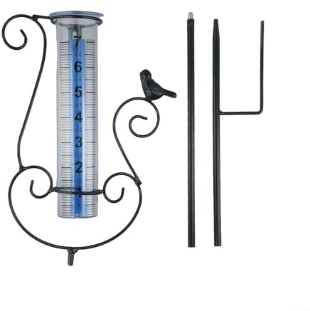 Outdoor Rain Gauge 7 Inch Glass Rain Gauge Practical Rain Gauge Clear Glass Tube On A Stake For Accurate Rainfall Measure