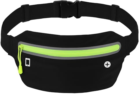 Peginmol Laufgürtel für Handy Ultradünne, Lauftasche Jogging wasserdichte | Hüfttasche für Running mit Reflektierende Streifen, Sportgürtel Running Belt zum Joggen, Fitness, für Fast Alle Smartphones
