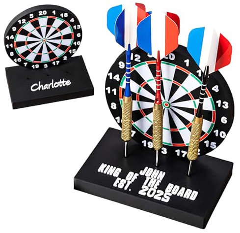 Personalisiert Dartpfeil Ständer mit Namen - Dart Ständer für 3 Dart - Geschenk für Dartspieler - Dartpfeil Halter mit Namensgravur Personalisierter - Dartscheibe Halter - Darts Organizer Ständer