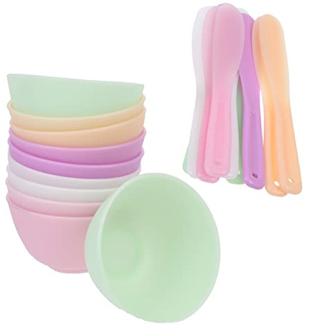 TOPPERFUN Silikon Maskenschale 20 Stück Selbstgemacht Gesichtsmischschalen Elastisch Bpa Frei Für Hautpflege Und Haarmasken Leicht Wiederverwendbar Mit Rührstäbchen Tragbar Für Reisen