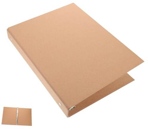 Operitacx Kraft Paper Ring Binder Cover Reusable Ring Notebook Shell Protective Folder for Loose Leaf Papers Document Organizer Journal Notebook