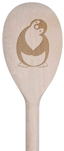 Azeeda 30cm 'Freundlicher Pinguin' Hölzerner Kochlöffel (SO00024606)