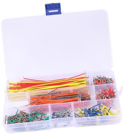 FIXOSHEE 540PCS Preformed Breadboard Jumper Wire Kit with Assorted Lengths Right-angled Stripped Ends Solderless Connection Wires for Prototyping Circuit Testing and Electronic Projects