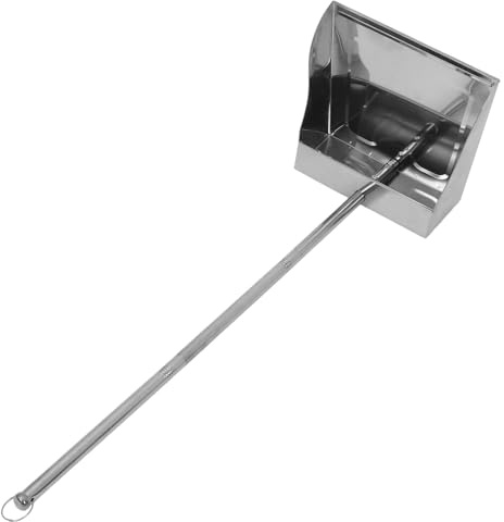 AUTSUPPL Recogedor de Basura de Acero Inoxidable Extra Grueso Gran Capacidad Diseño Ergonómico de 79 CM para Uso Doméstico E Interior Pala de Suelo Práctica y Resistente para Limpieza