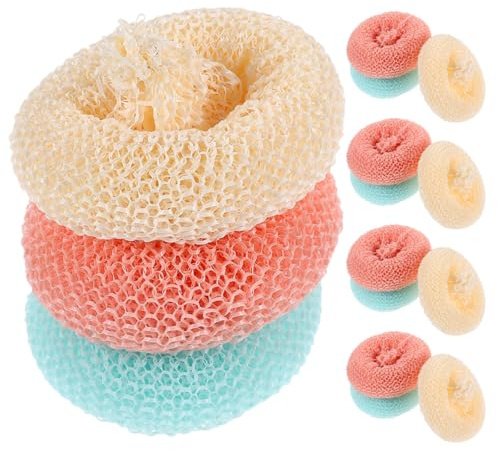 WEKADRIN 15 Stück Spülschwamm Kratzfeste Bunte Küchen Topfreiniger Runde Reinigungsschwämme für Geschirr Bad und Obst Langlebige Küchenschwämme