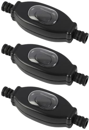 3PCS Interruptor de cable en línea impermeable, para líneas de alimentación con función encendido apagado 250V bipolar, interruptor externo para lámparas y dispositivos eléctricos, interruptor interme