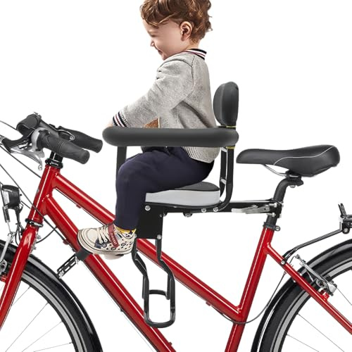 yunaoii Barnstol för vuxna cyklar, justerbar mountainbikebarnstol med justerbara och förvaringsbara fotstöd, lämplig för mountainbikes, stadscyklar och hopfällbara cyklar