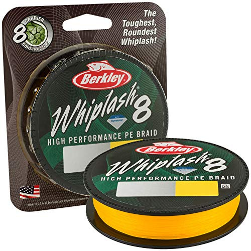 Berkley Whiplash 8 geflochtene Angelschnur – 100 % Dyneema 8-faches Geflecht für Salzwasser- und Süßwasserangeln