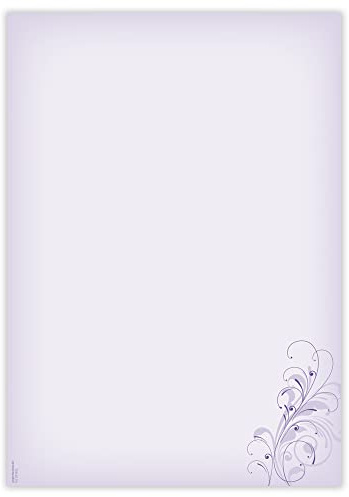 Designpapier Neutral lila DP803 – 50 Blatt Briefpapier – Hochwertiges Motivpapier Geburtstag, Einladung, Brief, Jubiläum, Liebesbrief – Laser- & Inkjetdrucker geeignet – Druckerpapier A4 90g/m²