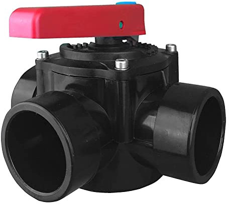 well2wellness® PVC 3-Wege Zylinderhahn Drehscheibenventil 50mm