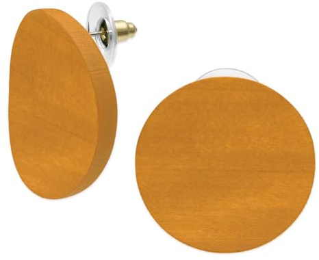 Soul-Cats grandes boucles d'oreilles en bois de haute qualité pour femmes en marron avec broche en acier inoxydable