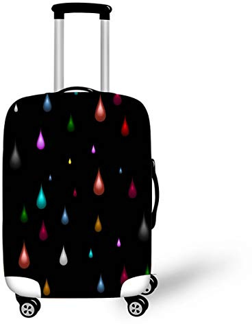 Elastisch Kofferhülle, DOTBUY 3D Reise Kofferschutzhülle Gepäck Cover Reisekoffer Hülle Schutz Bezug Schutzhülle Waschbare Reisetasche Kofferbezug (Regentropfen,M (22-24 Zoll))
