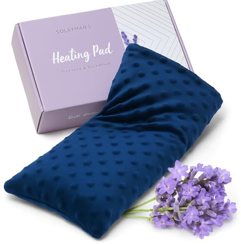 Lavender Scented Microwave Heating Pad for Neck and Shoulders- Weighted Cordless Heating Pad Great Relaxation Gift for Mom, Dad, Women, Men- Aromatherapy Lavender Heating Pad For Hot And Cold Compress