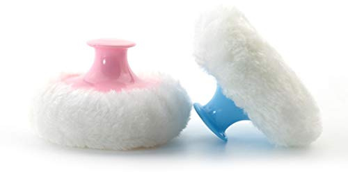 EXCEART Polvo de Talco Puff 4 Piezas de Mango Corto Polvo de Cuerpo Puffs Ultra Redondo Velour Polvo Suelto Puff Esponjas Maquillaje Cosmético de Felpa Almohadillas de