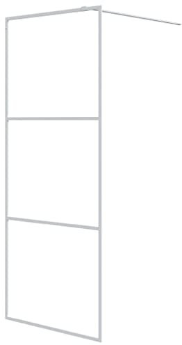 vidaXL Duschwand für Begehbare Dusche Weiß 80x195 cm ESG-Klarglas