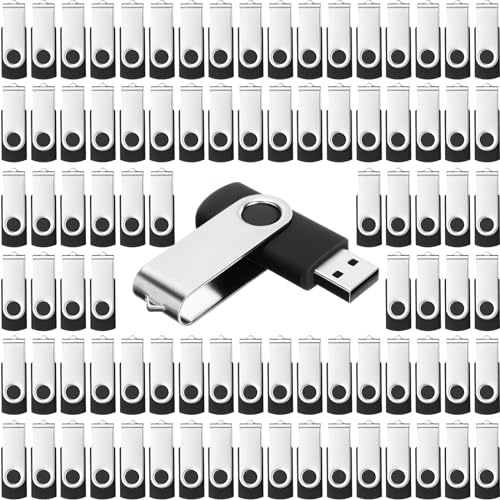 Kanayu Confezione da 100 chiavette USB da 4 GB, 2.0, con luce LED, portatile, per archiviazione dati, PC, computer, laptop, ufficio, scuola (4 GB)
