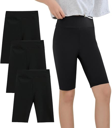 Panegy Pantaloncini da Motociclista a Vita Alta per Ragazze Yoga Tights Kids Pants Casual Outwear Tummy Control Athletic Yoga Leggings 6-7 Anni