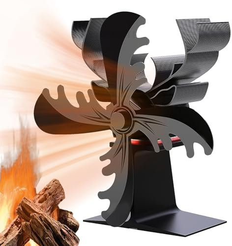 Evember Ventilateur de poêle à bois non électrique – 4 accessoires de poêle à bois – Ventilateur de chauffage en forme d'élan – Ventilateur souffleur de cheminée, ventilateur de poêle à granulés,
