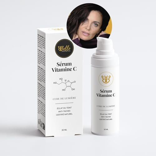 Vitamin C Serum – gegen braune Flecken – gleicht und hellt den Teint auf – strahlende und strahlende Haut – Der Effekt der Lampe Flash – 30 ml Belle après 40 ans