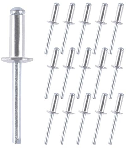 150 pezzi Rivetti Alluminio, 4,8 x 16 mm Rivetti Ciechi, Rivetti Pop per Metallo, Plastica, Legno