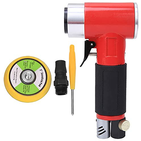Mini lijadora de aire orbital Lijadora de doble acción Kit de herramientas pulidora neumática, pulidora neumática Máquina pulidora de aire Disco abrasivo de 2 pulgadas 15000 rpm (Excentricidad)
