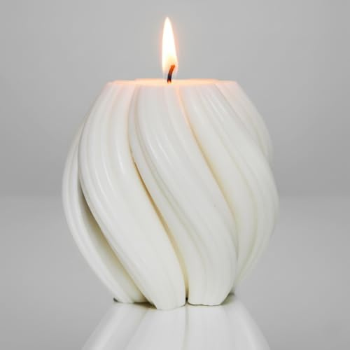 Luxus-Home Grande candela ondulata, decorazione – Candela di cera di soia fatta a mano – Soggiorno – Candela a spirale – Regali – Decorazioni per candele – Regali per donne – Compleanno – Decorazione